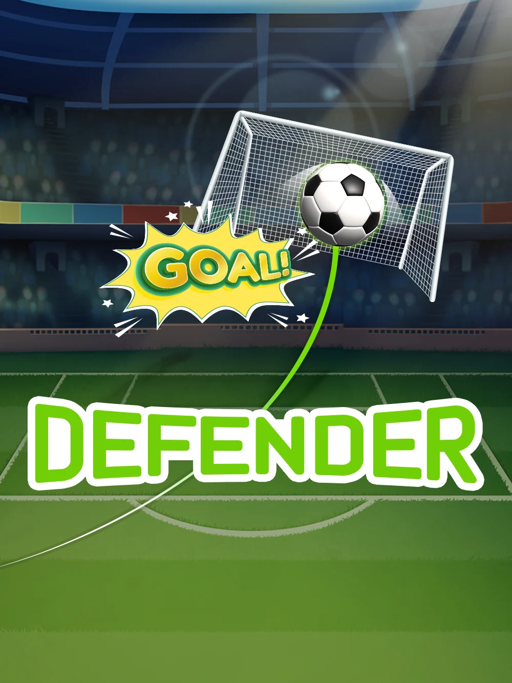 Tarjeta de juego tipo defensa con energía esports y colores contrastados.